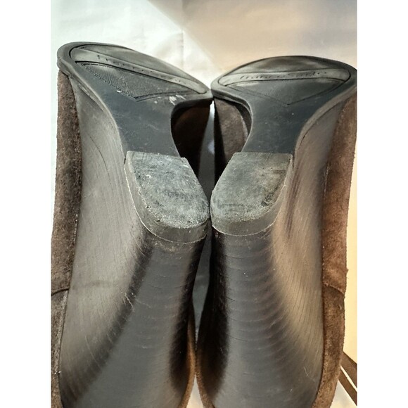 Women’s Franco Sarto Braided Fringe Brown Wedge Ankle Boots Bootie Sz. 10M - Picture 10 of 15